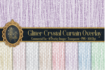 32 Glitter Crystal Curtain Strands Tinsel Hanging Overlays