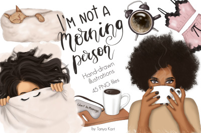 Morning Person Clipart &amp; Patterns
