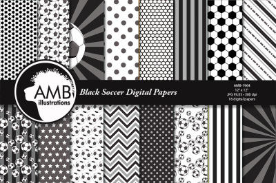 Sports Digital Paper, Soccer Papers and Backgrounds AMB-1964