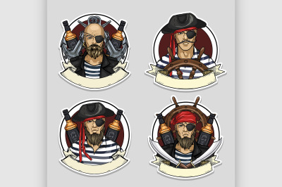 Sketch set of pirate