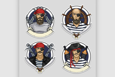 Sketch set of pirate