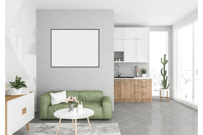 Interior scene - artwork background - frame mockup