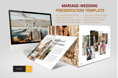 Mariage - Wedding Google Slide Template
