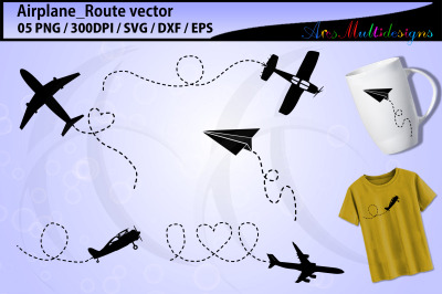 Airplane SVG &2F; airplane route svg &2F; airplane silhouette