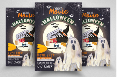 Halloween Movie Night Flyer Template