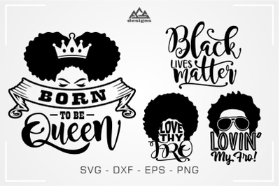 Afro Quotes Word Art Svg Design