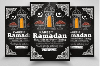 Retro Style Ramadan Kareem Flyer Template