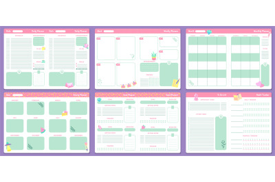 Funny planner templates. Daily, weekly, monthly and yearly planners pa