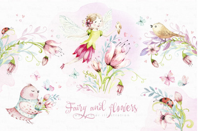 Fairy and flowers