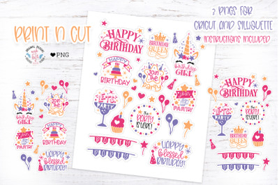 Kids Birthday Party Sticker Set