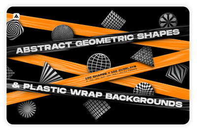 Abstract geometric shapes &amp; Plastic wrap backgrounds bundle