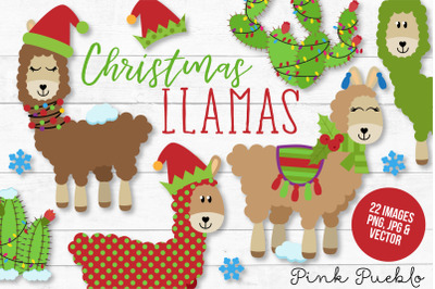 Christmas Llama Clipart and Vectors
