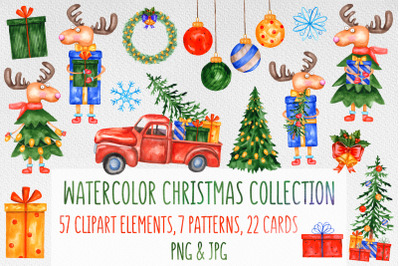 Christmas watercolor collection