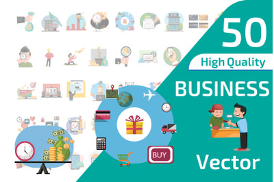 50x Business and Finance illustration collection
