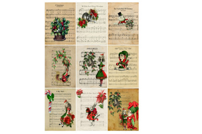 Alice in Wonderland Christmas 9 Images Collage and Tags