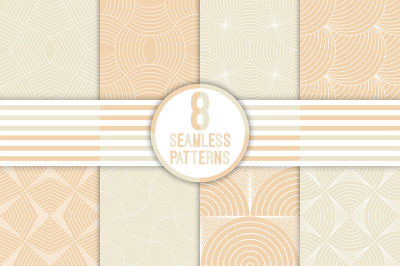 8 art deco seamless patterns