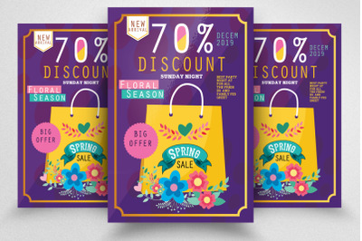 Spring Season Sale Offer Flyer Template