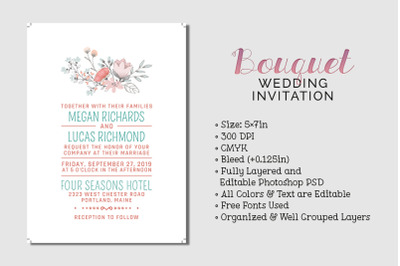 Bouquet Wedding Invitation