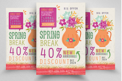 Spring Break Sale Discount Offer Flyer