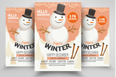 Winter Party Flyer /Poster Template