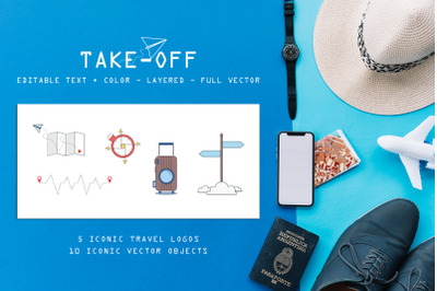 Take-Off. 5 Iconic Travel Logos