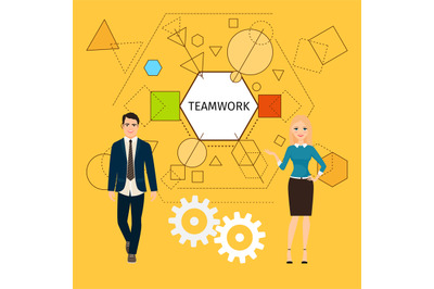 Teamwork concept with business people