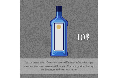 Alcoholic beverage, gin card template