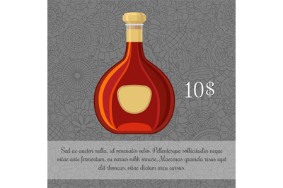 Brandy alcoholic beverage card template