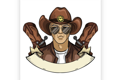 Hand drawn sketch cowboy icon