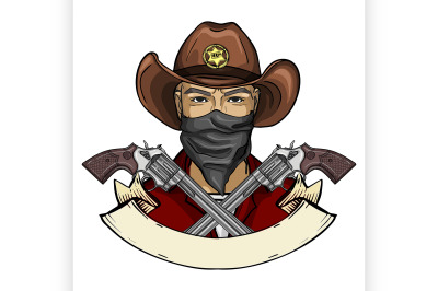 Hand drawn sketch cowboy icon8