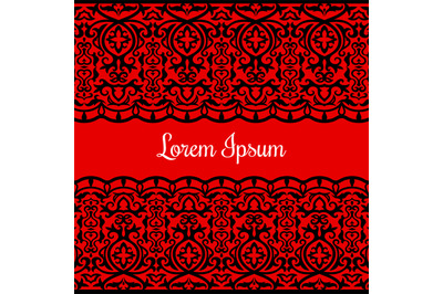 Red lace style card design