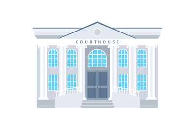 Courthouse flat building icon