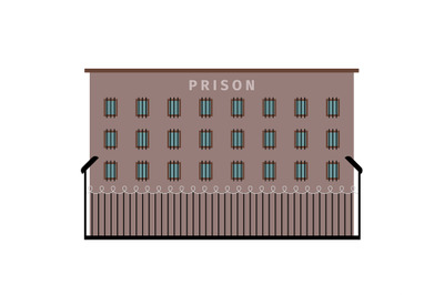 Prison building flat icon