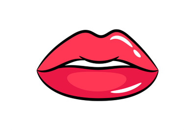 Female red lips sticker