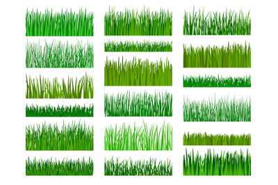 Grass border horizontal seamless pattern