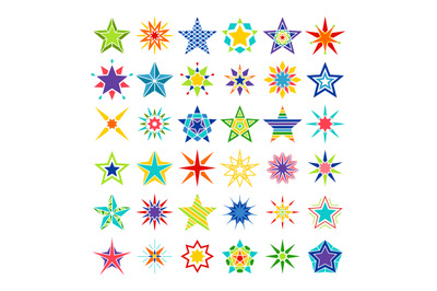 Kaleidoscope crazy multicolor star set