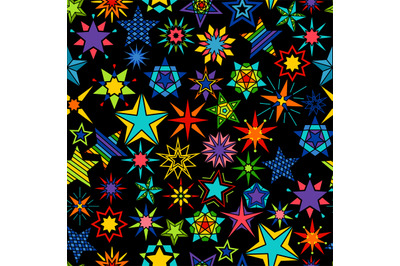 Kaleidoscope stars black background