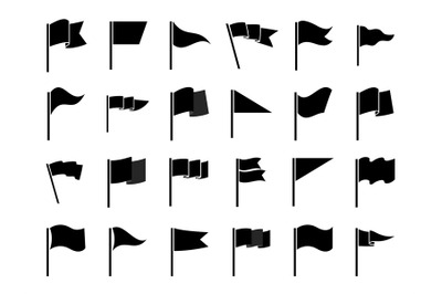 Black flags icons for infographic