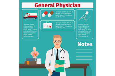 General physician and medical equipment icons