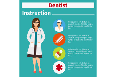 Medical equipment instruction for dentist