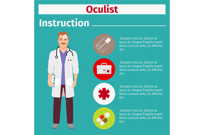 Medical equipment instruction for oculist