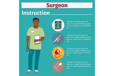 Medical equipment instruction for surgeon