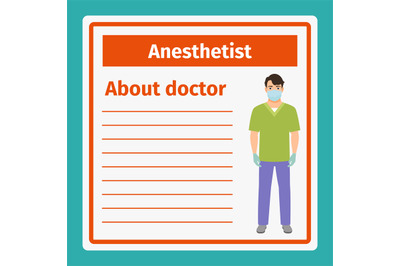 Medical notes about anesthetist