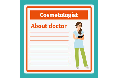 Medical notes about cosmetologist