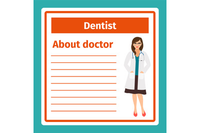 Medical notes about dentist