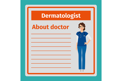 Medical notes about dermatologist