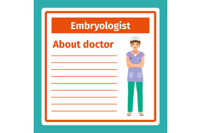 Medical notes about embryologist