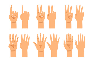 Hand counting signs