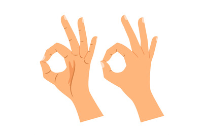 Okay gesture, agree or perfect symbol