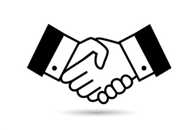 Black bargain handshake icon